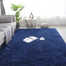 Vafodo 5X8 Feet Navy Blue Shaggy Area Rugs for Bedroom Living Room Ultra Soft Fluffy Throw Carpets for Girls Boys Kids Play Room Modern Home Decor Soft Fluffy Rugs