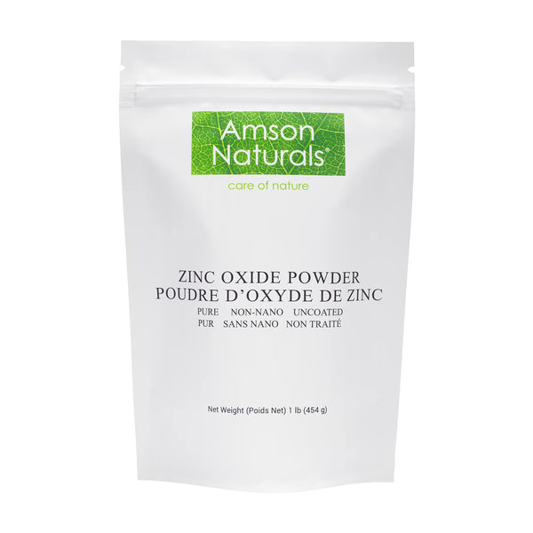 Zinc Oxide Powder 16oz/1lb/454g (Made in Canada) –by Amson Naturals - 100% Pure Non-Nano Uncoated– For DIY skin care recipes Lotion, Cream, Lip Balm,Soap and more.