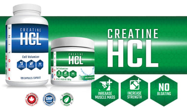 PROLINE Creatine HCL Capsules | Ultra Concentrated Creatine Hydrochloride (HCL) for Strength, Performance, Recovery | 750mg Creatine HCL per Capsule | Vegan Approved, 120 Capsules