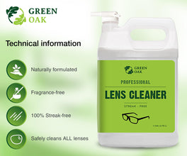 Green Oak Lens Cleaner Refill Professional Lens Cleaner Refill– Best for Eyeglasses, Cameras, and Lenses - Safely Cleans Fingerprints, Dust, Oil (1 Gallon Refill)