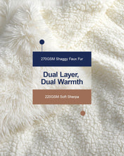 Pawque Faux Fur Throw Blankets, Comfy Microfiber Accent Chic Plush Fuzzy Blanket, Lightweight Long Hair Shaggy Blanket, Reversible Fluffy Cozy Fuzzy Blanket for Bedroom Couch, 60x80 inches, Cream