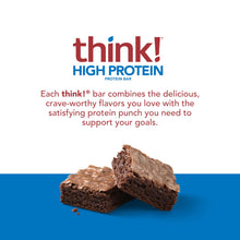 think! High Protein Bar, 20g Protein per bar, Zero sugar, Gluten Free - Brownie Crunch, 10 count/box, 60g per bar - Convenient On-the-go Delicious, Nutritious Snack (packaging may vary)