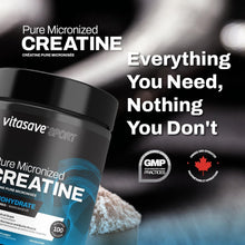 Vitasave Micronized Creatine Monohydrate Powder – Creatine Supplement for Strength Performance & Muscle Growth Ultra-Fine Fast Absorbing – Essential for Athletes Bodybuilders – Made in Canada (1000g)