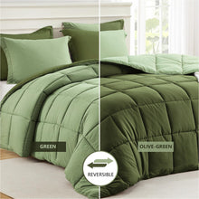 Homelike Moment Twin Comforter Set Olive Green, Comforters Twin Size Bed Sets, Soft Lightweight Down Alternative Bed Comforter Reversible All Season 2 Piece Bedding Set Olive Green/Sage Green