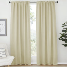 NICETOWN Living Room Room Darkening Curtains, Soft and Smooth Fabric Draperies and Panels, Privacy Energy Smart Curtains for Patio Door (Beige, 52