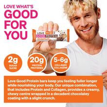 Love Good Fats High Protein Bars, Peanut Caramel - Whey Protein and Collagen - 20g Protein includes 6-7g Collagen, 2g Net Carbs, 1g Sugar - Chocolate Coating - Low Carb, Low Sugar, Keto, 12 Pack