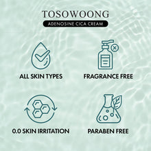 TOSOWOONG Adenosine Cica Cream, 520,000ppm Centella Asiatica, Moisturizer for Oily and Dry Skin, Barrier Cream with Niacinamide and Panthenol, Korean Skincare, 100ml, 3.38 fl. oz.