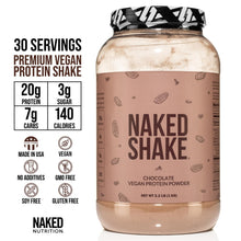 Naked Shake - Chocolate Protein Powder - Plant Based Protein Shake from US & Canadian Farms with MCT Oil, Gluten-Free, Soy-Free, No GMOs or Artificial Sweeteners - 30 Servings