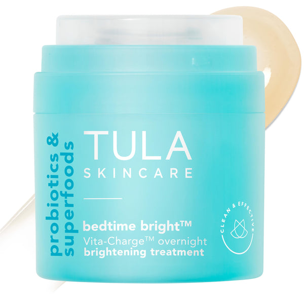 TULA Skin Care Bedtime - Bright Vita-Charge Overnight Brightening Treatment, Vitamin C & Niacinamide help Even Skin Tone & Texture, 1.7fl oz