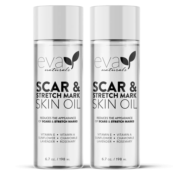 Eva Naturals Body Oil for Women - Aims to Enhance Skin Appearance - With Vitamin E, Sunflower, Chamomile, and Lavender - Hydrating Body Moisturizer - 198 ML (2 Pack)