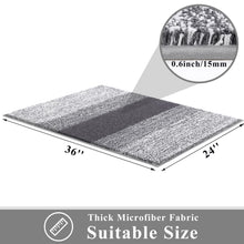 Vaukki Indoor Doormat Entryway Door Rug, Non Slip Absorbent Mud Trapper Mats, Low-Profile Inside Floor Soft Machine Washable Large Rugs Carpet for (24''x36'', White and Grey)