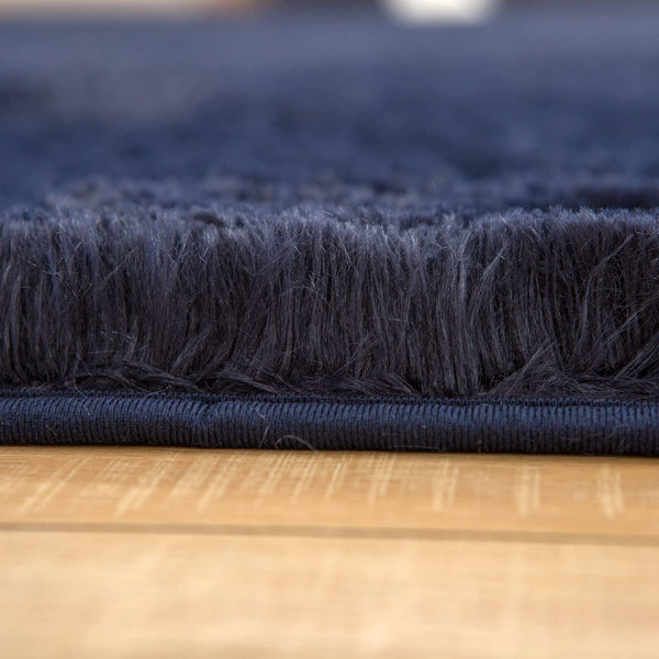 Poboton Super Soft Shaggy Area Rugs Fluffy Carpets, Indoor Area Rugs for Living Room Bedroom Kids, College Students Home Decor, Rectangular Fuzzy Rug, 4x6 Feet, Solid-Dark Blue