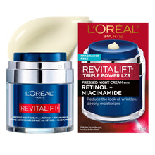 L’Oréal Paris Retinol Pressed Night Cream with Niacinamide, Reduces the Look of Wrinkles & Hydrates Skin, Revitalift Triple Power LZR, 47 ml