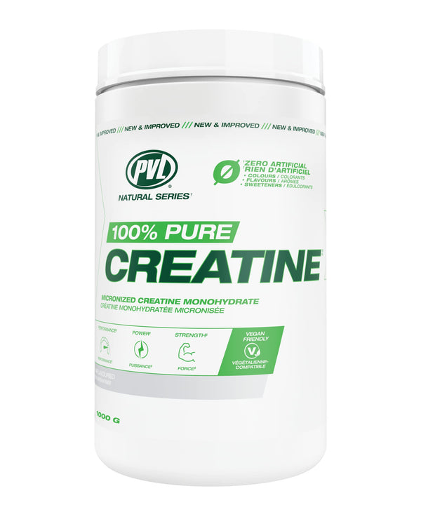 PVL 100% Pure Creatine - Creatine Monohydrate Micronized Powder - Creatine Powder Supplement for enhanced high-intensity performance - 1000 g - 200 Serving