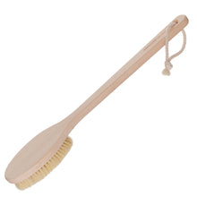 Redecker Beechwood Bath and Shower Brush, 100% Made in Germany, 17-3/4 inch Handle for Hard-to-Reach Areas, Natural Pig Bristle Fibers Remove Dead Skin