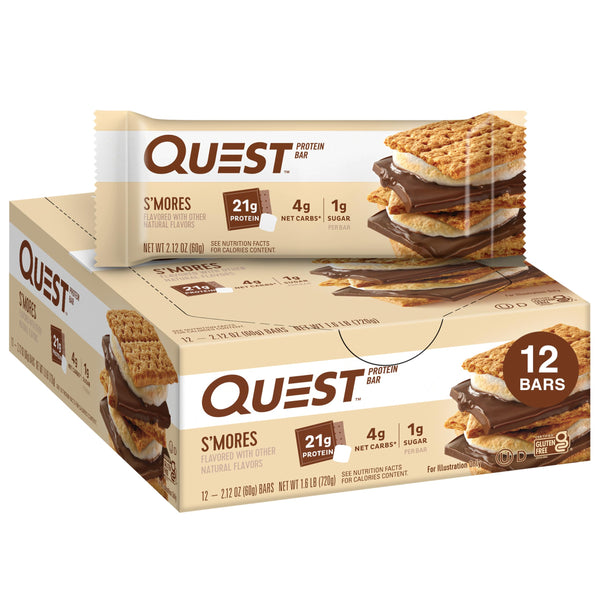 Quest Nutrition Protein Bars - S'Mores - 2.12 oz (1-Pack of 12)