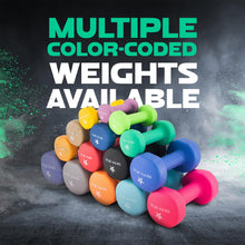 Yes4All Dumbbell Neoprene, poids et haltere, Weight set, hand weights for women, dumbbells pair, free weights (D. Green - 5lbs)