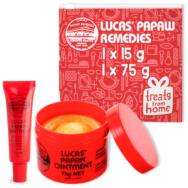 Lucas Pawpaw Lip Ointment, Lucas Pawpaw Cream, Lucas Pawpaw Ointment for Lips & Dry Skin - Unique All Skin Types, All Gender- Any Season Gift Pack with 75g and 15gr Pawpaw Balm Perfect for Easter Gift