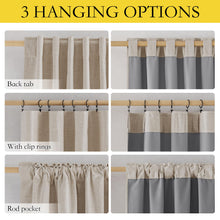 NICETOWN 100% Blackout Natural Linen Curtains 90 inches Length with Thermal Insulated Liners for Bedroom, Farmhouse Style Room Warming Small Window Draperies for Dining Room (2 Panels,52