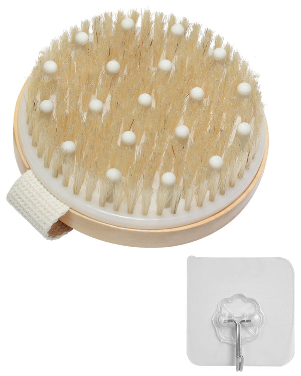 Xuduvay Dry Brushing Body Brush,Dry Brush,for Lymphatic Drainage, Dry Skin, Cellulite, Blood Circulation with Massage Nodes Exfoliating Body Scrubber (4.3inch*4.3inch, 1, Count)