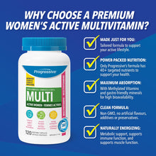 Progressive Advanced Daily Multivitamin for Active Women, with DIM, Chastetree, Maca, and Ashwagandha. Supports Immune Health, Healthy Estrogen Balance, and Energy, 100% Complete, Canadian-Made, 120 Count