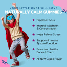 Dr. Klein's Naturally Calm Gummies For Kids. Grape Flavour. Relieves Restlessness & Nervousness. Includes Chamomile Extract and Large Leaf Linden Extract Plus Vitamins & Minerals to Support Stress Relief . Sugar Free. 30 Day Supply. 60 Gummies.