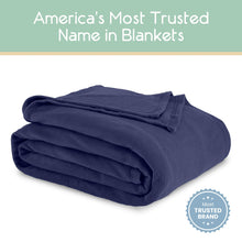 Twin Size Microfleece Blanket | Fleece Bed Blanket | All-Season Comfort| Supersoft Lightweight Throw Blanket | Plush Throw Blanket for Bed Couch or Sofa | Pet-Friendly | Navy