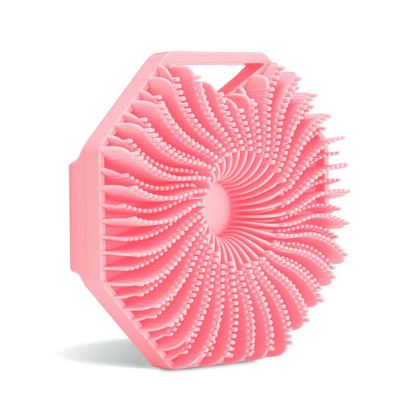 Sud Scrub® Silicone Body Scrubber, Exfoliating Body Scrubber for Sensitive Skin, Eco Friendly Shower Scrubber for Body, Silicone Body Brush for Showering (Pink)