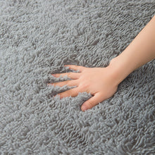 Poboton Super Soft Shaggy Area Rugs Fluffy Carpets, Indoor Area Rugs for Living Room Bedroom Kids, College Students Home Decor, Rectangular Fuzzy Rug, 5x8 Feet, Solid-LightGrey