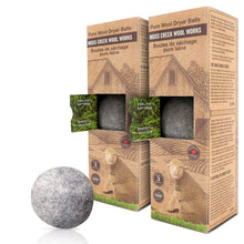 Pure Wool Dryer Balls Made in Canada, Dryer Balls for Laundry, Reusable, Anti Static, Organic Fabric Softener Ball, 3 Extra Large Eco-Friendly Dryerball, Boule Secheuse, Pack of 2, Grey