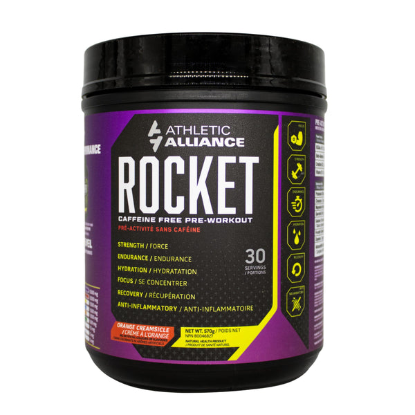 Rocket, Stim-free Pre-Workout Powder with 4:1:1 BCAA, Orange Creamsicle, 60 Servings