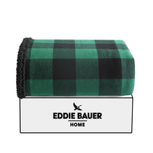 Eddie Bauer - Blanket, Super Soft Reversible Sherpa & Brushed Fleece Bedding, Throw Blankets for Couch, Ideal for Lounging (Cabin Plaid Green)