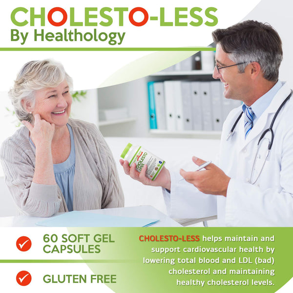 Healthology Cholesto-Less | Cholesterol Supplement, Lowers LDL with Beta-Sitosterol (Plant Sterol Ester), Red Yeast Rice, Ubiquinol (Active CoQ10) | Supports Healthy Heart and Cardiovascular Function