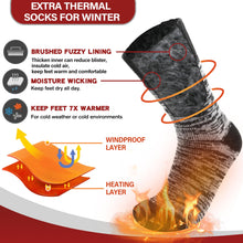 Welwoos Heated Thermal Socks for Women & Men Warm Winter Thick Ski Crew Insulated Socks Gift Socks Stocking Stuffers for Women 3 Pairs (Ash Grey/Light Blue/Black,L)