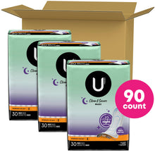 U by Kotex Clean & Secure Overnight Maxi Pads, 90 Count (3 Packs of 30) (Packaging May Vary)