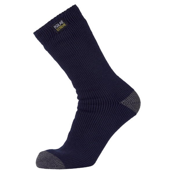 Polar Extreme Mens Thermal Sock Pack of 2, Navy/Grey, 10