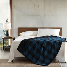 Eddie Bauer - Blanket, Super Soft Reversible Sherpa & Brushed Fleece Bedding, Throw Blankets for Couch, Ideal for Lounging (Cabin Plaid Blue)