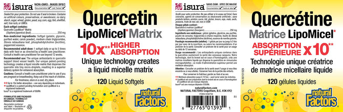 Natural Factors - Quercetin LipoMicel Matrix, 120 Liquid Softgels