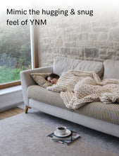 YnM Chunky Throw Blanket, Medium-Weight, Hand Knitted with Chenille Yarn, Skin Friendly, Ventilated and Breathable, Machine Washable, Home Décor Piece for Couch Sofa and Bed (Butter Cream, 40x50 Inch)