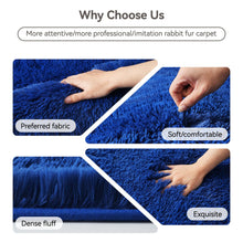 Poboton Area Rugs for Living Room, Ultra Soft Fluffy Non-Slip High Pile Rugs for Bedroom Kitchen Kids Nursery Room Entryway (Dark Blue, 4x6 Feet)