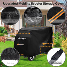 Upgraded Mobility Scooter Storage Cover,SRIMMIT Heavy Duty 420D Oxford Fabric Electric Scooter Cover, Waterproof,Anti-UV,Durable with Waterproof Strip,Reflective Strips,3 Buckles and Large Storage Bag L(49