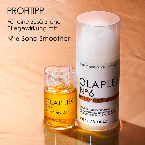 Olaplex No. 7 Bonding Oil, Concentrated High Shine Oil, Heat Protectant, Visibly Smooths & Softens Hair, Added Color Vibrancy, Up to 72 Hour Frizz Control, For All Hair Types, 30ml