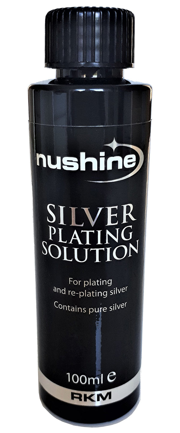 Nushine Silver Plating Solution 3.4 Oz - permanently plate PURE SILVER onto worn silver, brass, copper and bronze (Ecofriendly formula)