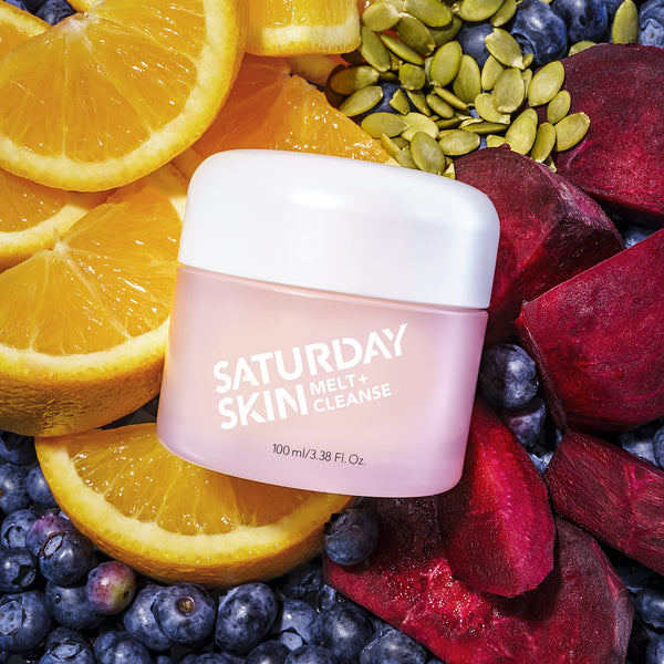 Saturday Skin Melt + Cleanse Makeup Remover Balm Daily Cleansing Facial Balm to Oil Double Face Wash Vegan Remove Waterproof Makeup and Mascara 3.38 Fl.Oz.