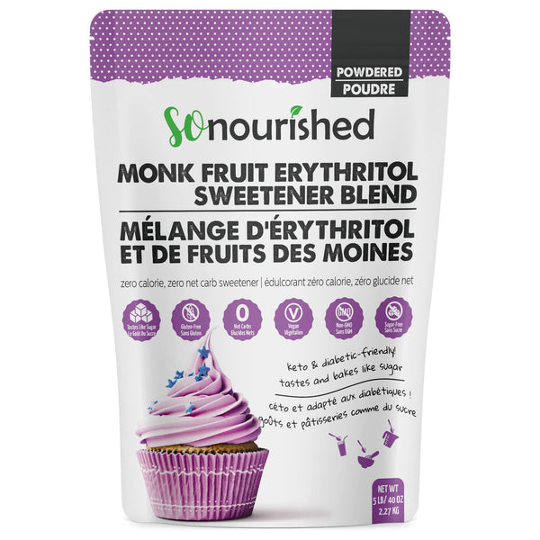 Powdered Monk Fruit Sweetener with Erythritol Confectioners (2.27 KG / 80 OZ) - Perfect for Diabetics and Low Carb Dieters - 1:1 Sugar Replacement - Table-top Sweetener with Monk Fruit Extract 0.3% (Mogroside V)