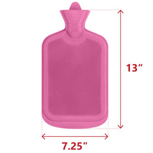 SteadMax [2 Pack] Hot Water Bottles, 2L (68oz) Natural Rubber -BPA Free- Durable Large Hot Water Bag for Hot Compress and Heat Therapy, Pain Relief Heating Pad, (Pink)