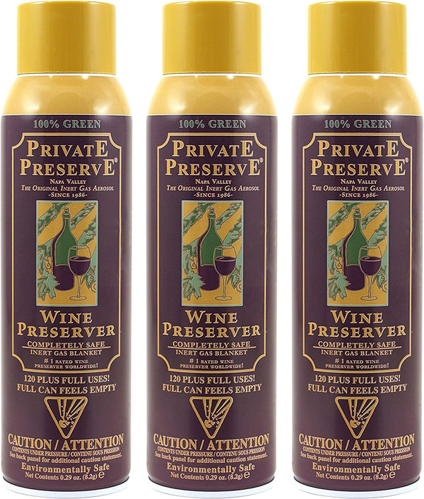 Private Preserve Syste Wine Preservation System, Set of 3, Purple