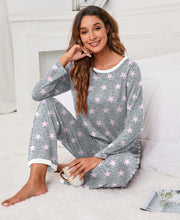 PrinStory Womens Pajamas Set Long Sleeve Sleepwear Soft Pjs Set