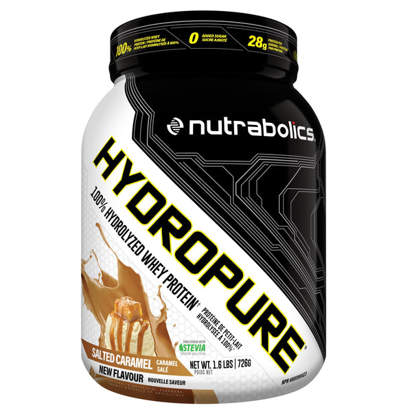 Nutrabolics Hydropure, 100% Hydrolyzed Whey Protein, Salted Caramel, 1.6 Pound