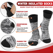 Welwoos Heated Thermal Socks for Women & Men Warm Winter Thick Ski Crew Insulated Socks Gift Socks Stocking Stuffers for Women 3 Pairs (Ash Grey/Light Blue/Black,L)